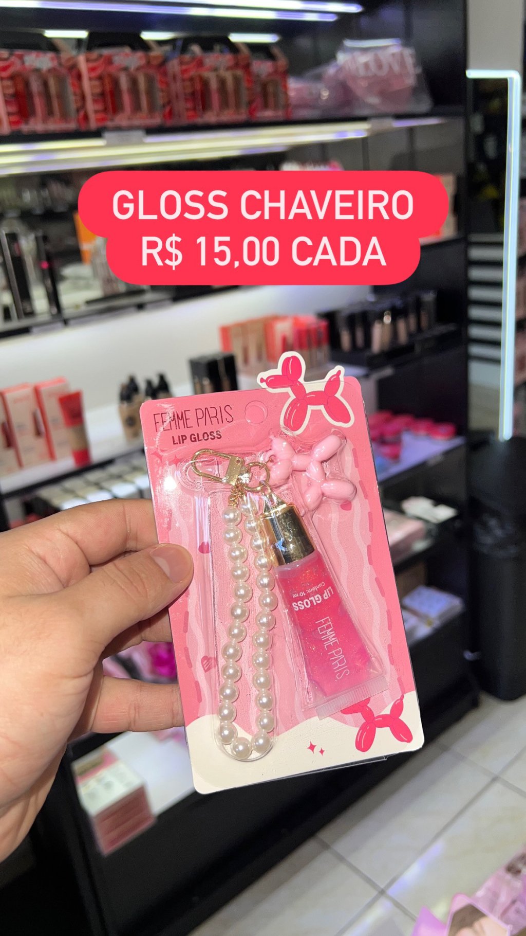 Gloss chaveiro femme