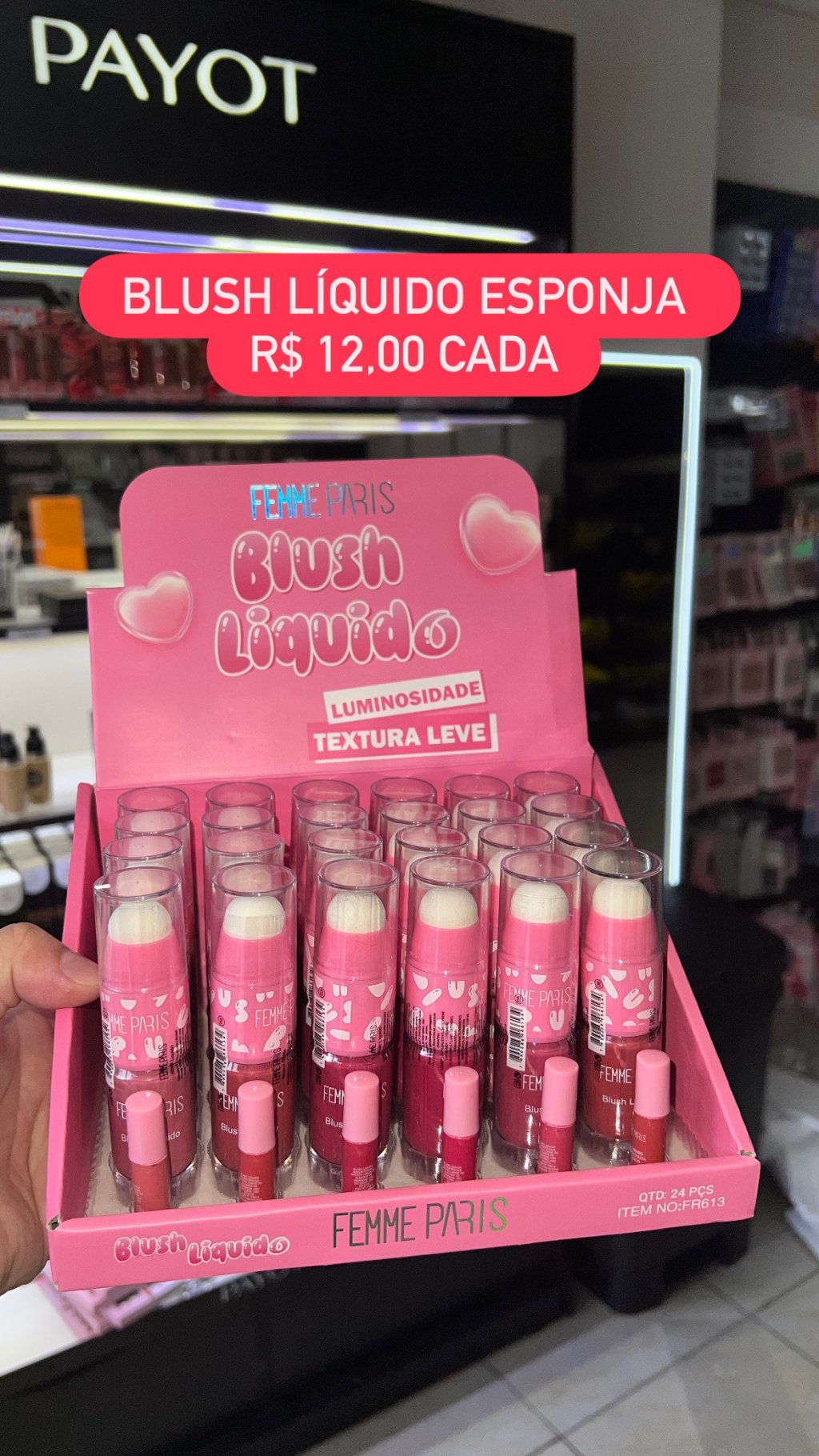 Blush líquido com esponja 