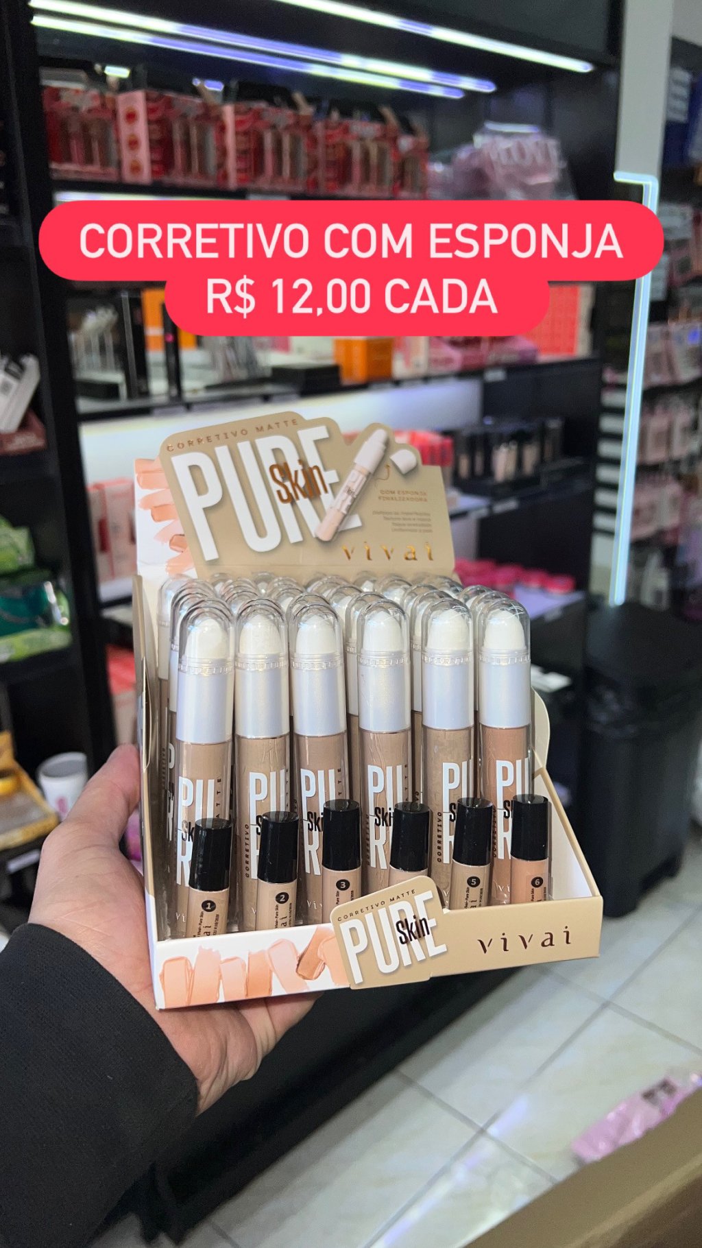 Corretivo líquido com esponja - Vivai