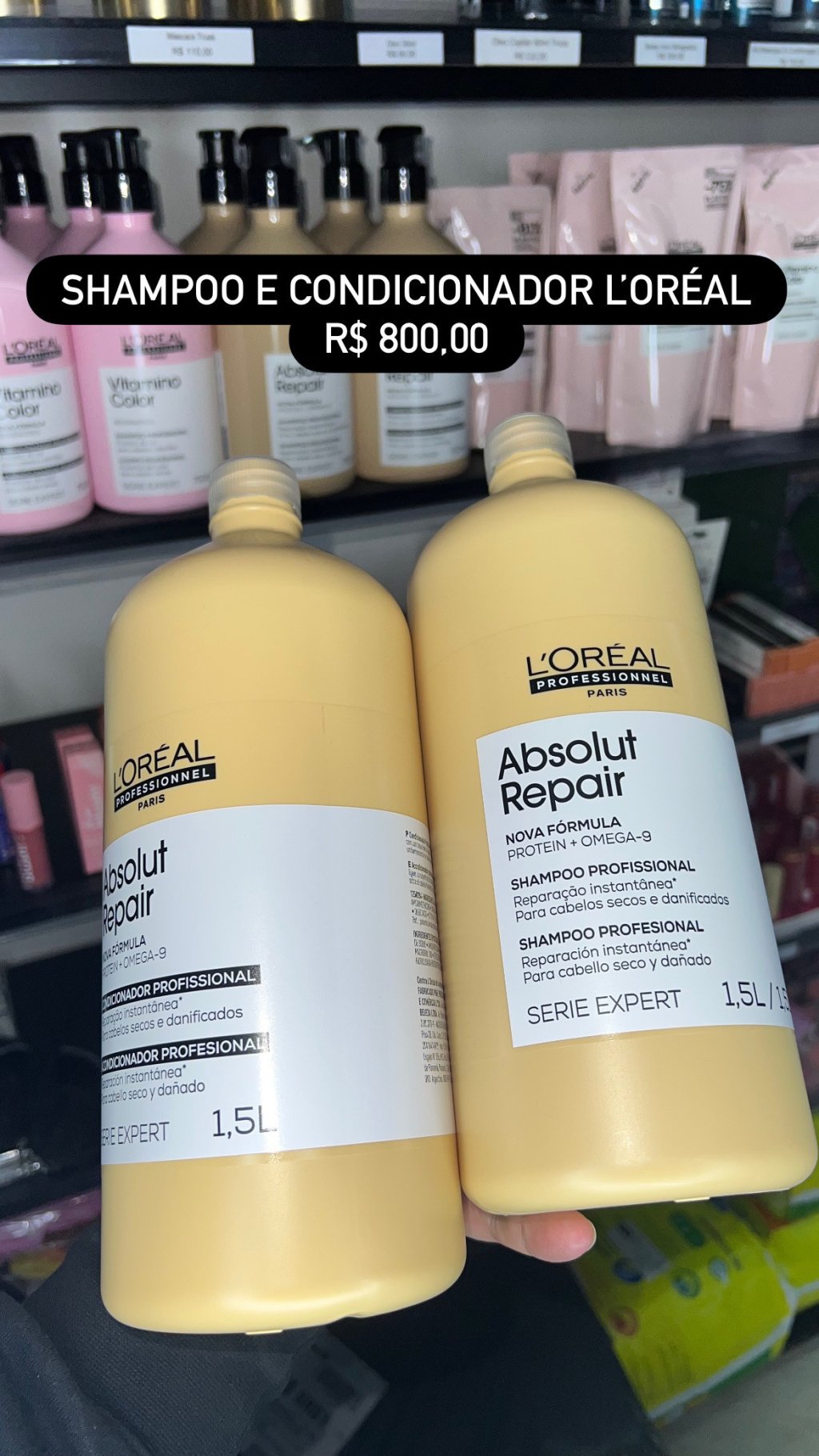 Kit shampoo e condicionador 1,5L Absolut Loreal