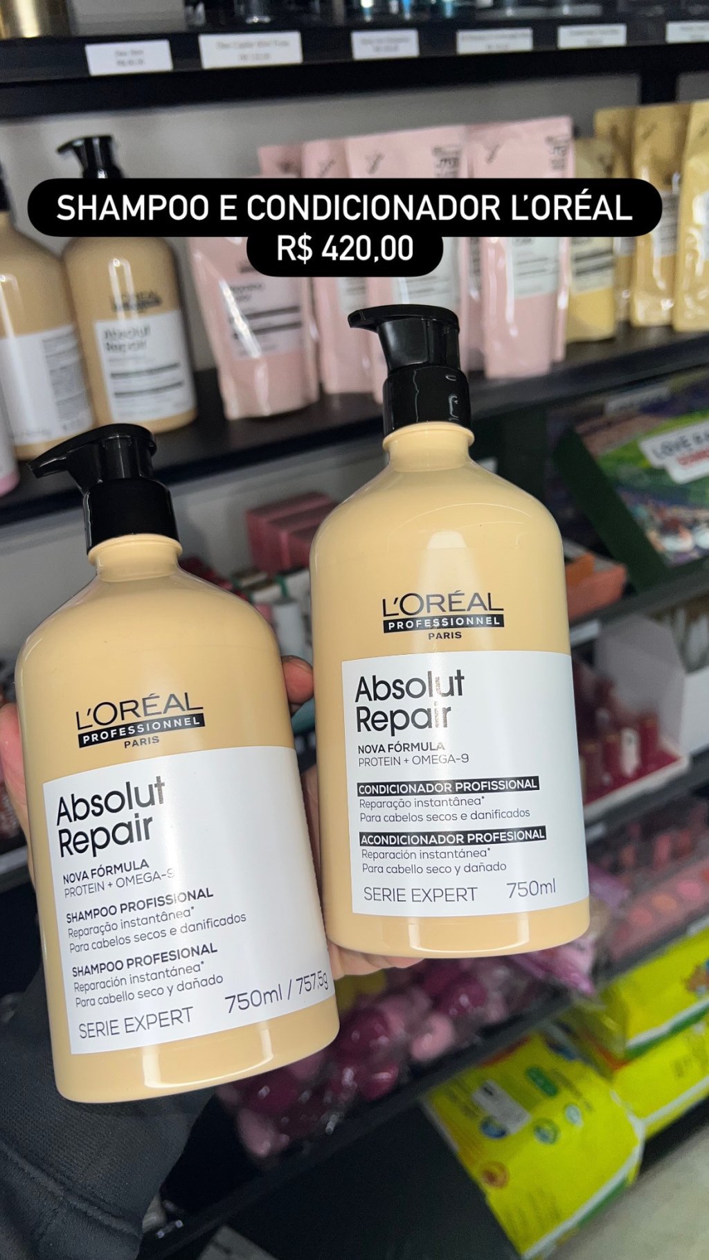 Kit shampoo e condicionador Absolut 750ml Loreal 