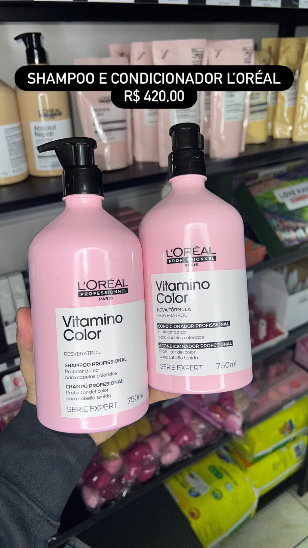 Kit shampoo e condicionador 750ml vitamino Loreal