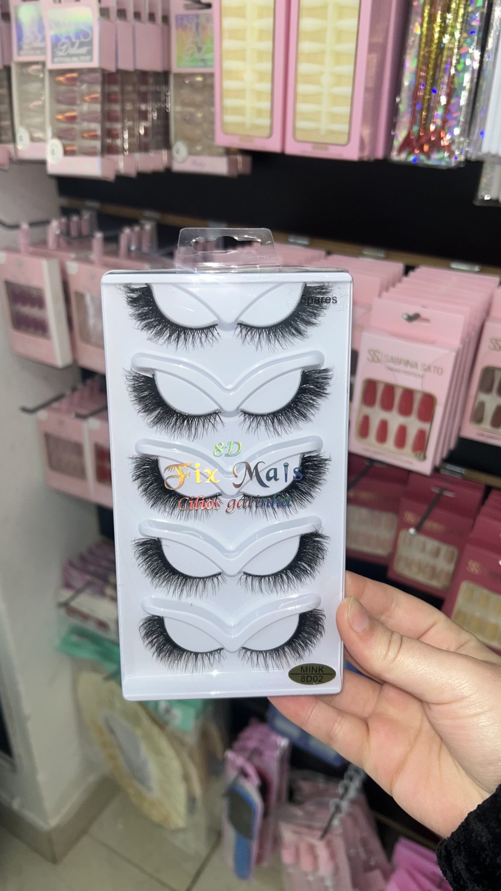 Cartela cilios postiço Gatinho 8D02