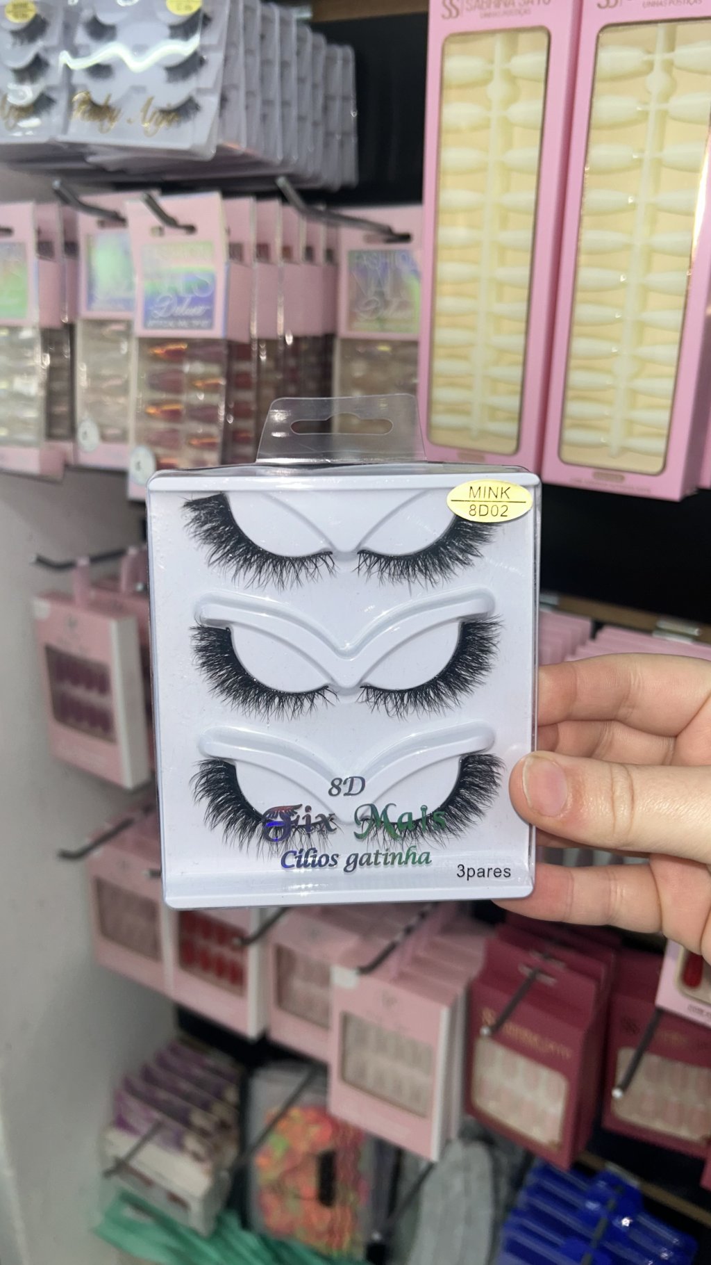 Cartela cilios postiço 3 pares 8D02