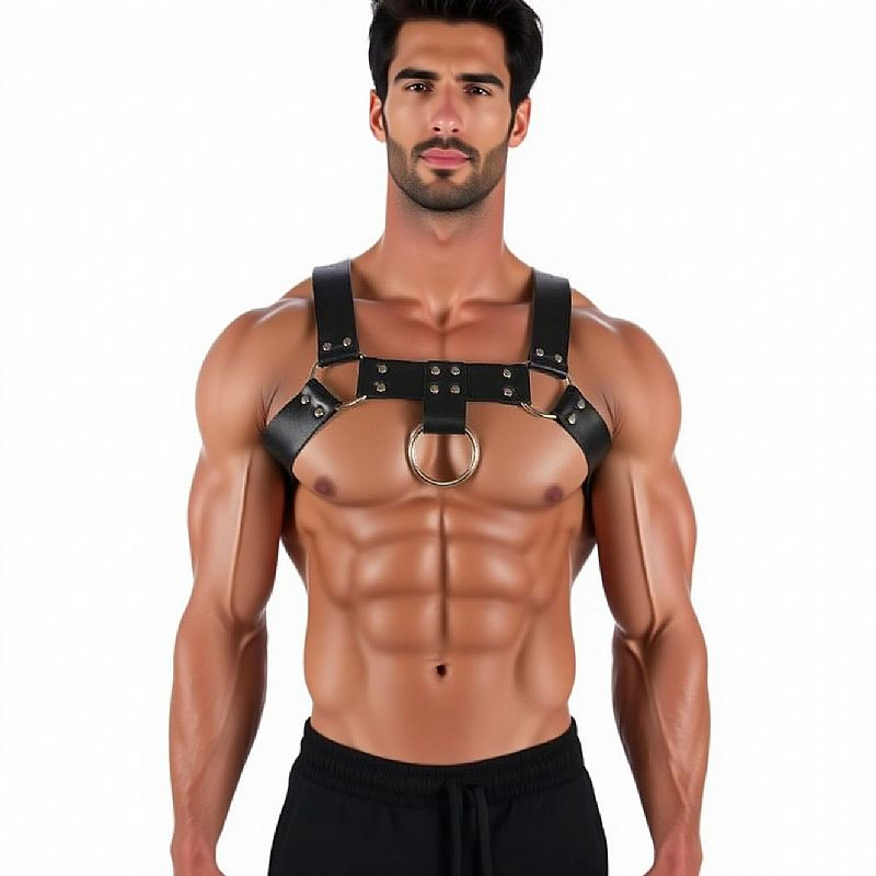 HARNESS MASCULINO COM ARGOLAS