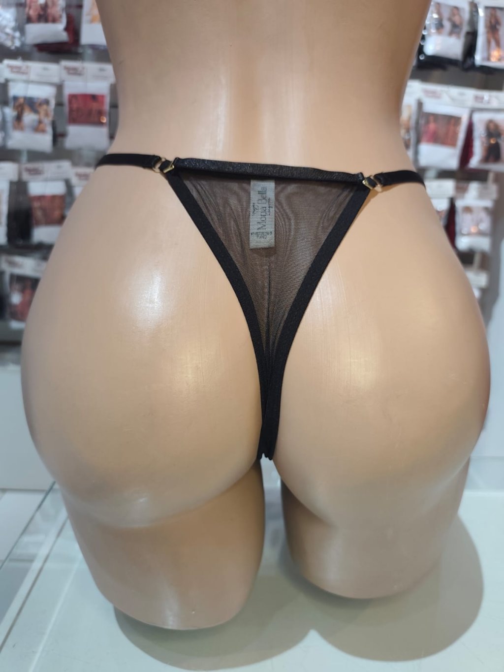 CALCINHA PERSONALIZÁVEL EM TULE - PRETA