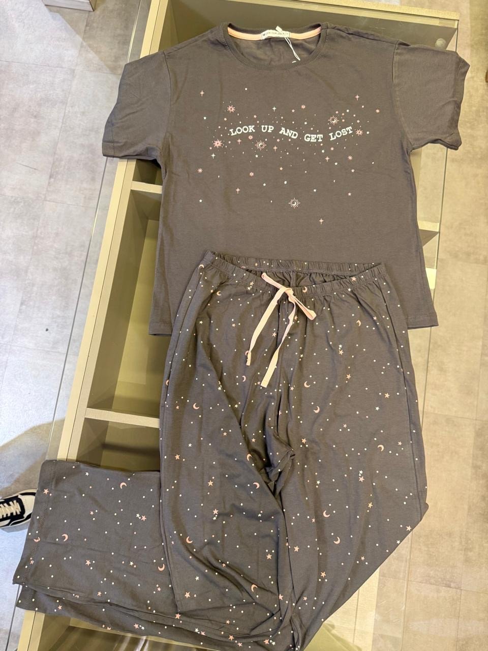 Pijama manga curta com calça 