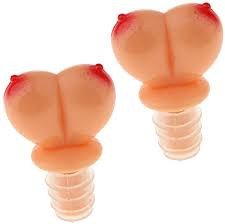 ºLOVIVER 1 Pair of Funny Boob Wine Bottle Stopper Funny Gift Joke Prop