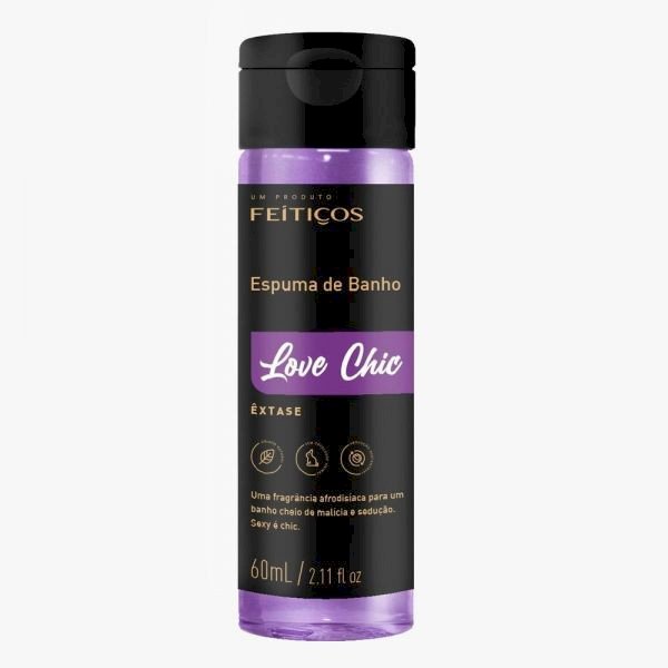 ºESPUMA DE BANHO LOVE CHIC ÊXTASE 60ML FEITIÇOS