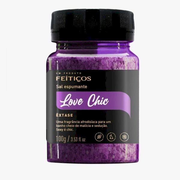 ºSAIS DE BANHO ESPUMANTE LOVE CHIC ÊXTASE 100G FEITIÇOS