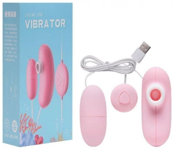 ºSugador e Cápsula Vibratória - Duplo Estímulo Sucções Usb - LILO- OV031C