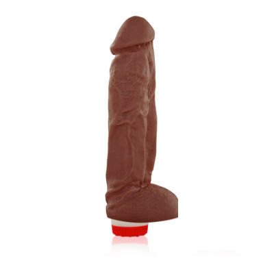 °PRÓTESE PENIANA JAMANTA C/ VIBRO 19X4,5 CM MARROM - REAL PETER