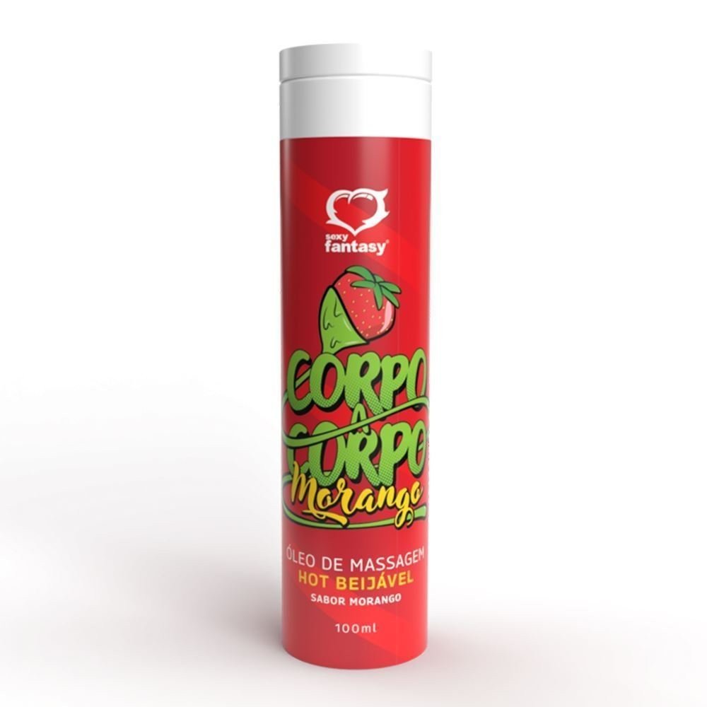 *CORPO A CORPO ÓLEO DE MASSAGEM MORANGO HOT BEIJÁVEL - 7898675202088