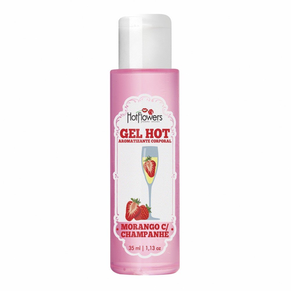 ºGEL AROMATIZANTE COMESTÍVEL HOT - MORANGO COM CHAMPANHE 