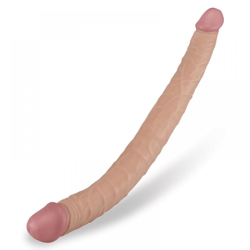 ºPÊNIS DUPLO VEIAS SALIENTES REALÍSTICO DOUBLE DILDO 36X3X4,3CM
