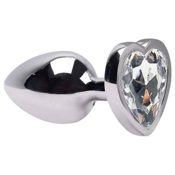 ºPlug Anal  Coração Aço Inox - DIAMANTE