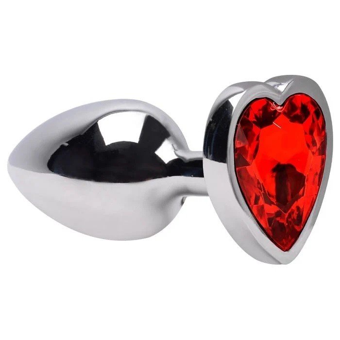 ºPlug Anal Coração Aço Inox - VERMELHO
