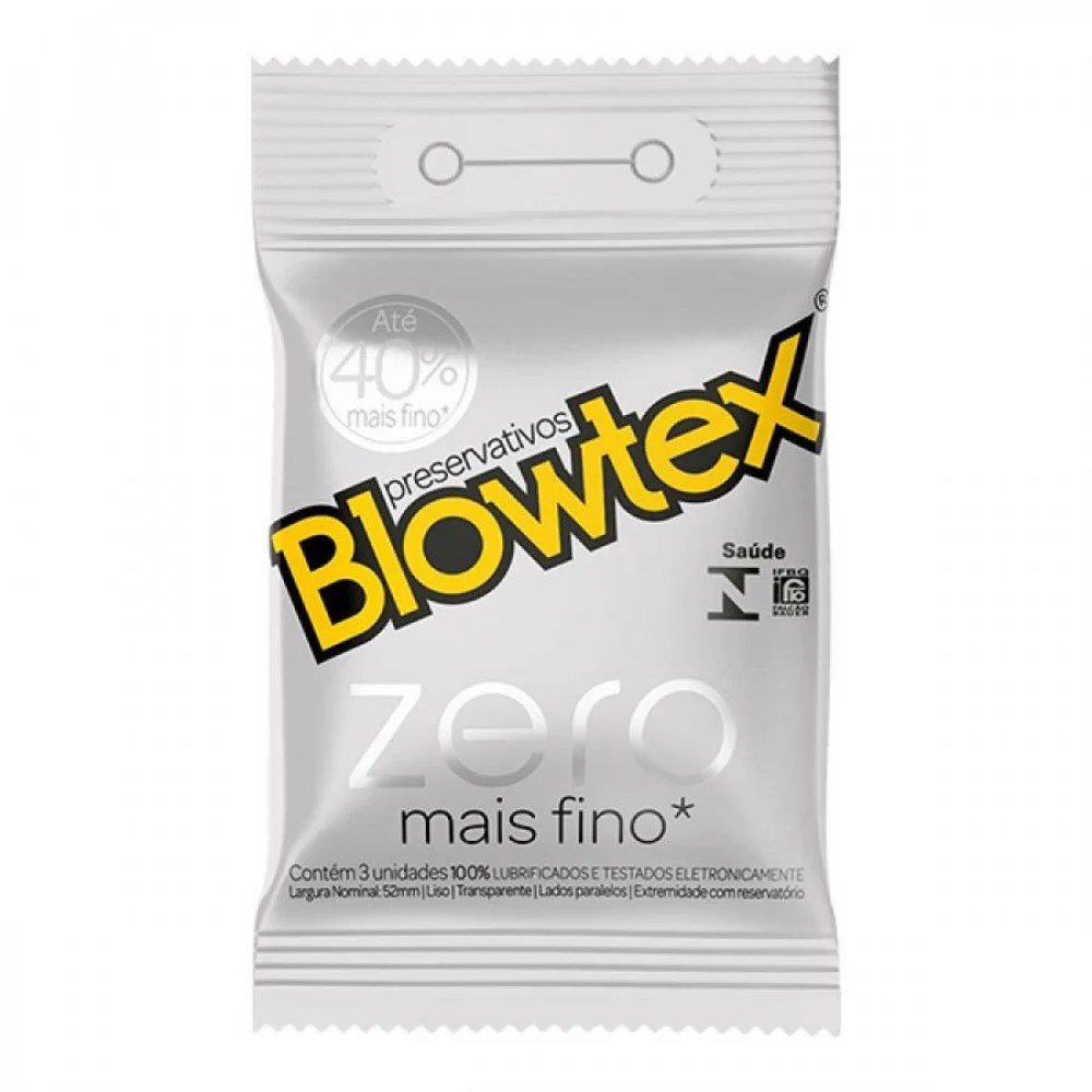 ºPRESERVATIVO ZERO MAIS FINO 3 UNIDADES BLOWTEX - 7896007201747