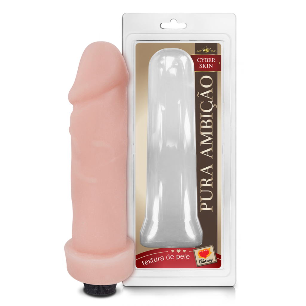 °PÊNIS PELE COM VIBRO EM CYBERSKIN – 20X5CM PC102