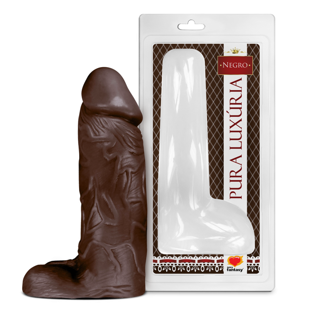 °PÊNIS REALÍSTICO CHOCOLATE COM ESCROTO MACIÇO - 23,2X7,3 CM - PAN022 7898540505245