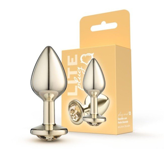 ºLite Plug Dourado P/M com Pedra Dourada -253/254- 7898540505832 7898509544773