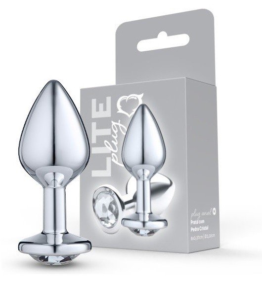 ºLite Plug Prata P/M com Pedra Cristal -250/251- 7898509544759 / 7898509544728