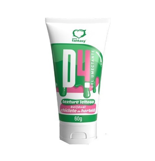 ºD4 Gel lubrificante Beijável -Textura Leitosa- sabor Chiclete de Hortelã -4009- 7898675202590