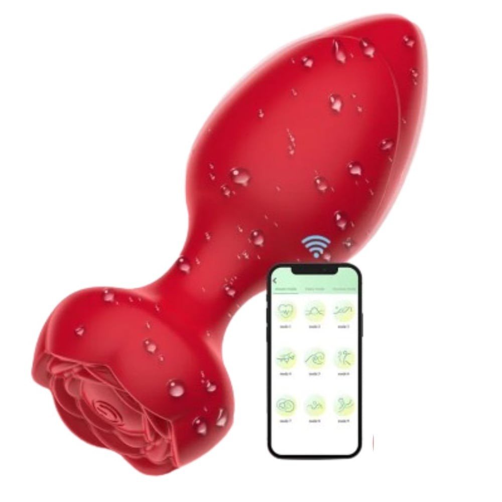 ºPLUG ANAL FORMATO DE FLOR  COM CONTROLE VIA APLICATIVO