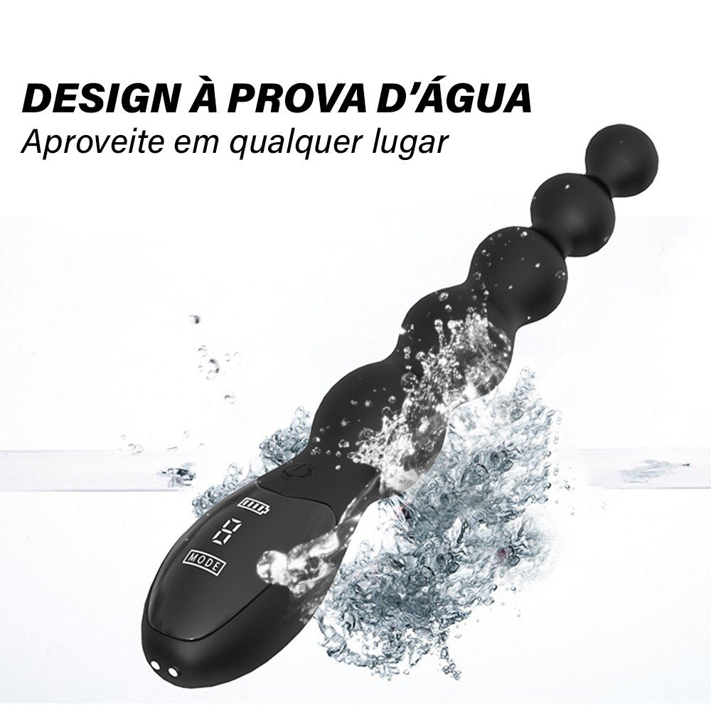 ºVIBRADOR Vgina e Anal Escalonado c/ 05 Motores de Vibração e Display Digital - LV411