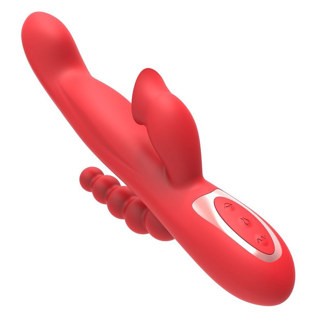 ºVibrador Tripla Estimulação com Vibração, Movimento e Estimulador Clitoriano-LV215