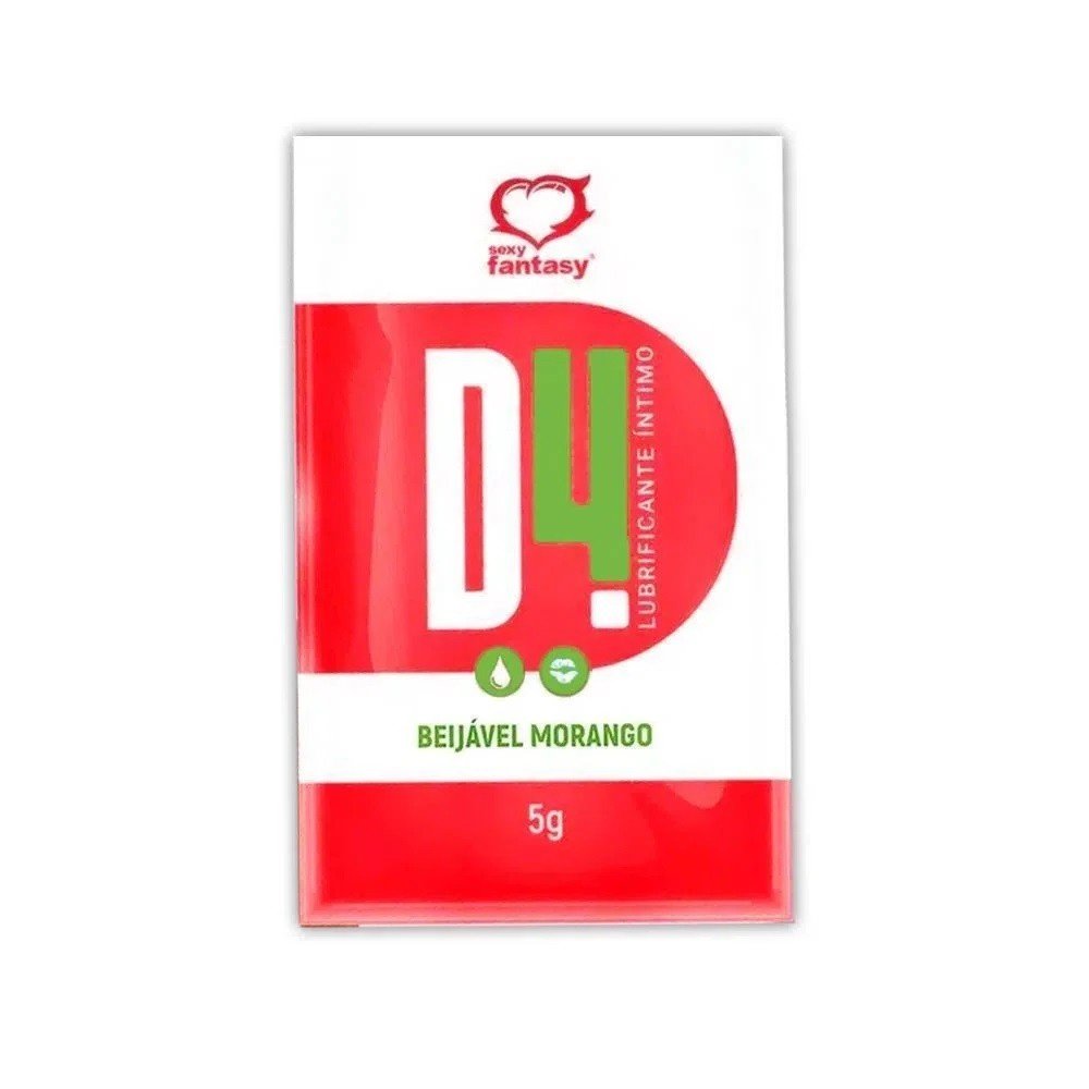 *D4 LUBRIFICANTE MORANGO BEIJÁVEL SACHÊ 5G