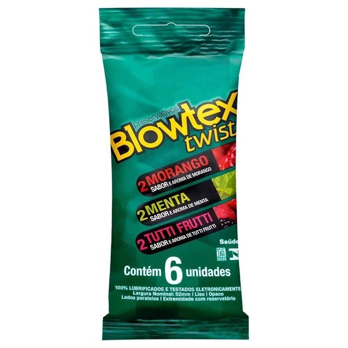 ºBLOWTEX TWIST PRESERVATIVO 6 UNIDADES - 7896007200818
