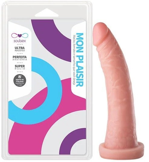 *PÊNIS MACIÇO REALÍSTICO 18X 3,5CM SOULSEX 