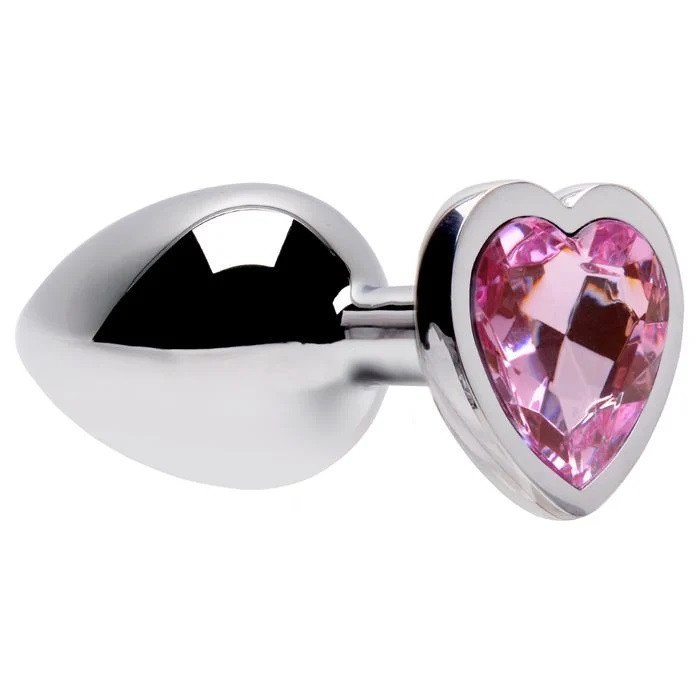 *Plug Anal  Coração Aço Inox - ROSA