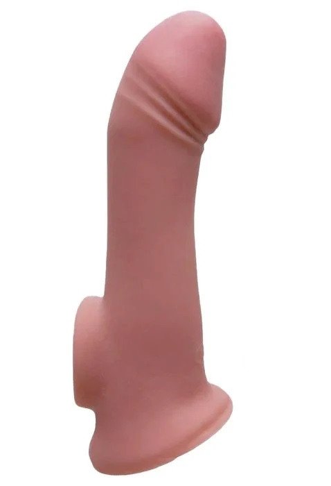 ºCAPA PENIANA REALÍSTICA COM ANEL ESCROTAL 19,3 X 4,0CM 7525 - 6976031290786  