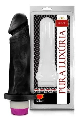 ºPênis Realístico Preto Com Vibro - 18cm X 4,5cm PCP014