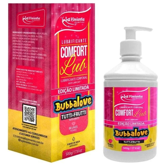 *LUBRIFICANTE LOVE LUB BUBBALOVE 500G -TUTTI-FRUTTI- 7899711617545