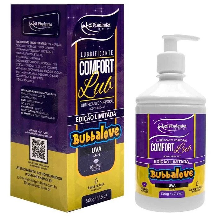 ºLUBRIFICANTE LOVE LUB BUBBALOVE 500G - UVA