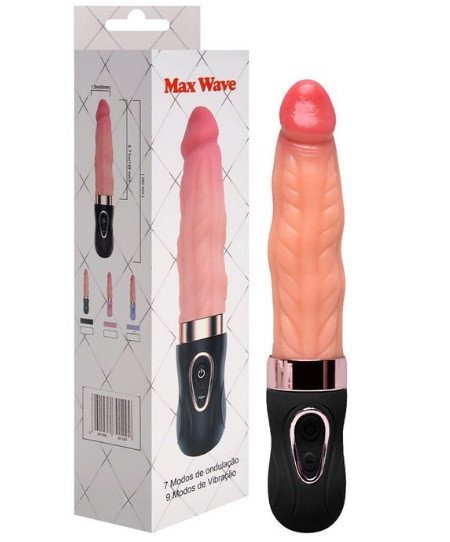 ºPÊNIS VIBRAÇÕES COM VAI E VEM MAX WAVE - 6941994301305