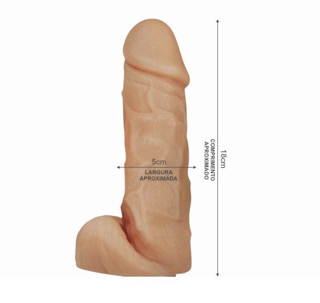*PÊNIS REALÍSTICO COM ESCROTO 18X5CM - KT102 7898553513657