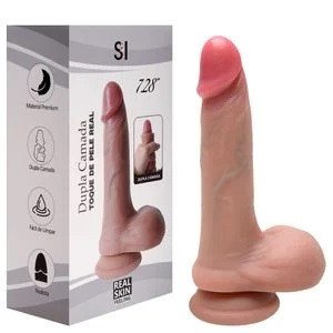 ºPÊNIS DE SILICONE  DUPLA CAMADA 18,5 X 3CM - 6941994314152