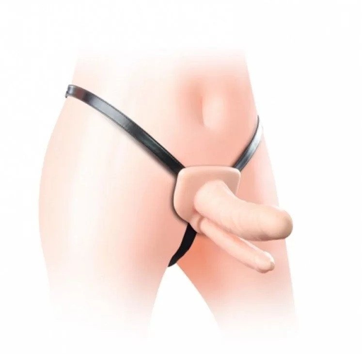 *CINTA COM CAPA PENIANA EM SILICONE- DUPLA PENETRAÇÃO - UNISEX HOLLOW