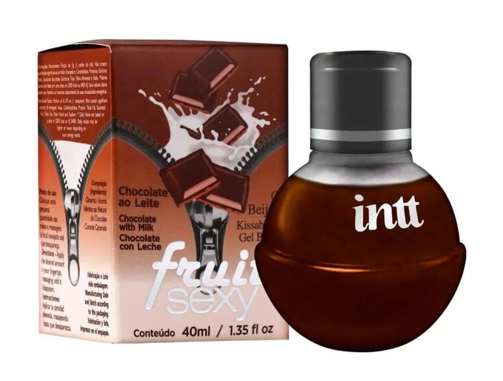 *FRUIT SEXY GEL BEIJÁVEL SABOR CHOCOLATE AO LEITE 40ML INTT - 7898943080332