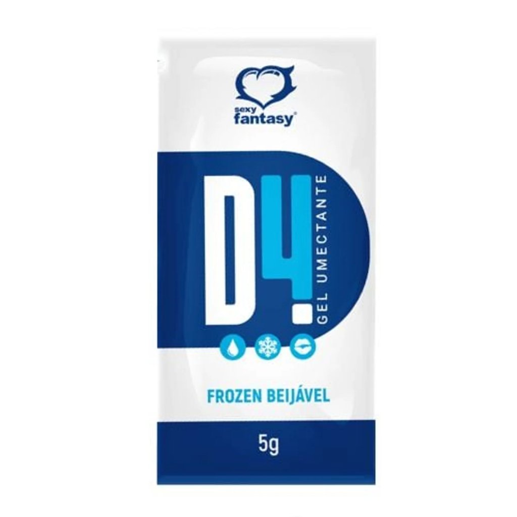 *D4 Gel Lubrificante Íntimo Beijável Frozen Sachê 5G