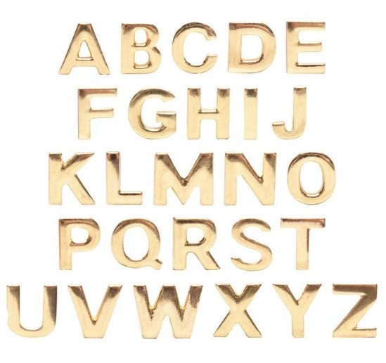 *LETRAS METAL DOURADA CALCINHA PERSONALIZÁVEL YAFFA