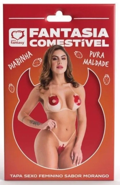 ºFANTASIA COMESTÍVEL DIABINHA MORANGO SEXY FANTASY