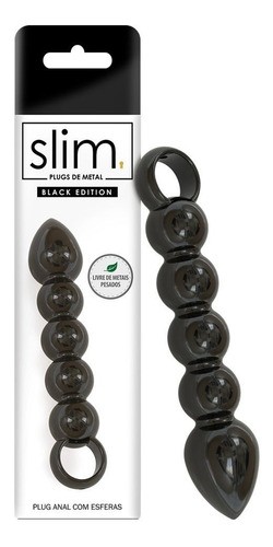 ºPlug Anal Esférico - Black Edition - Slim- 7899564708865