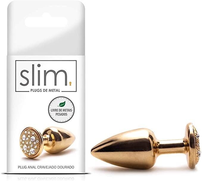 °Plug Anal cravejado dourado - Slim