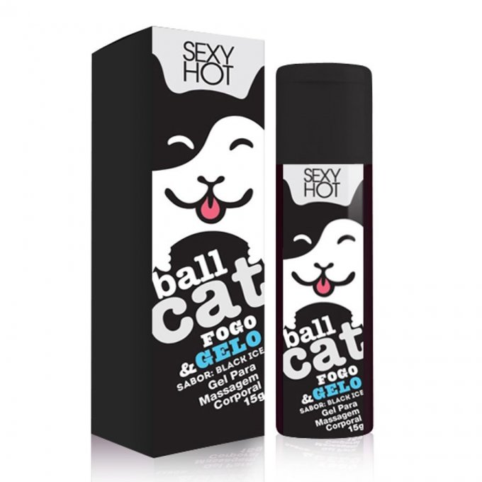 ºBall Cat Fogo e Gelo gel para massagem SABOR BLACK ICE