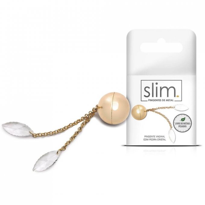 *Pingente Vaginal com Pedra Cristal - Slim
